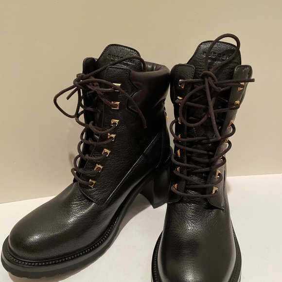 Buscemi Black Leather Combat Boots Sz 36.5 - Picture 4 of 6
